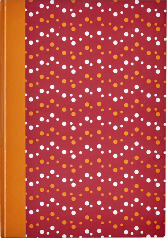 NOTESBOG A4 80 SIDER LINIERET SMÅ PRIKKER BORDEAUX ORANGE