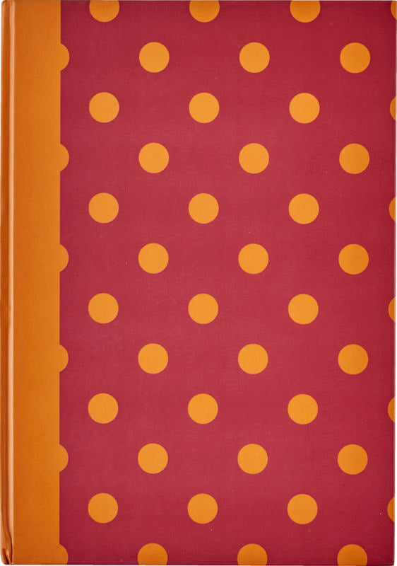 NOTESBOG A4 80 SIDER LINIERET STORE PRIKKER BORDEAUX ORANGE