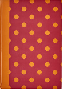 NOTESBOG A5 80 SIDER LINIERET STORE PRIKKER BORDEAUX ORANGE