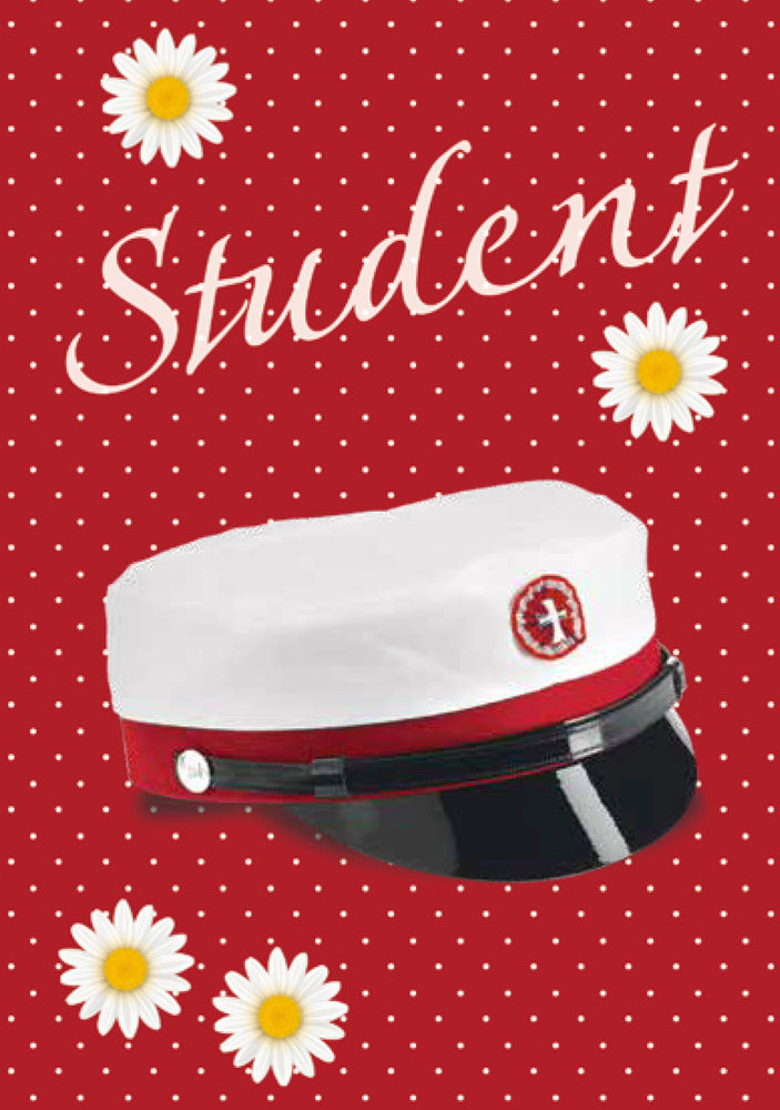 Kort 4/4 student - rød