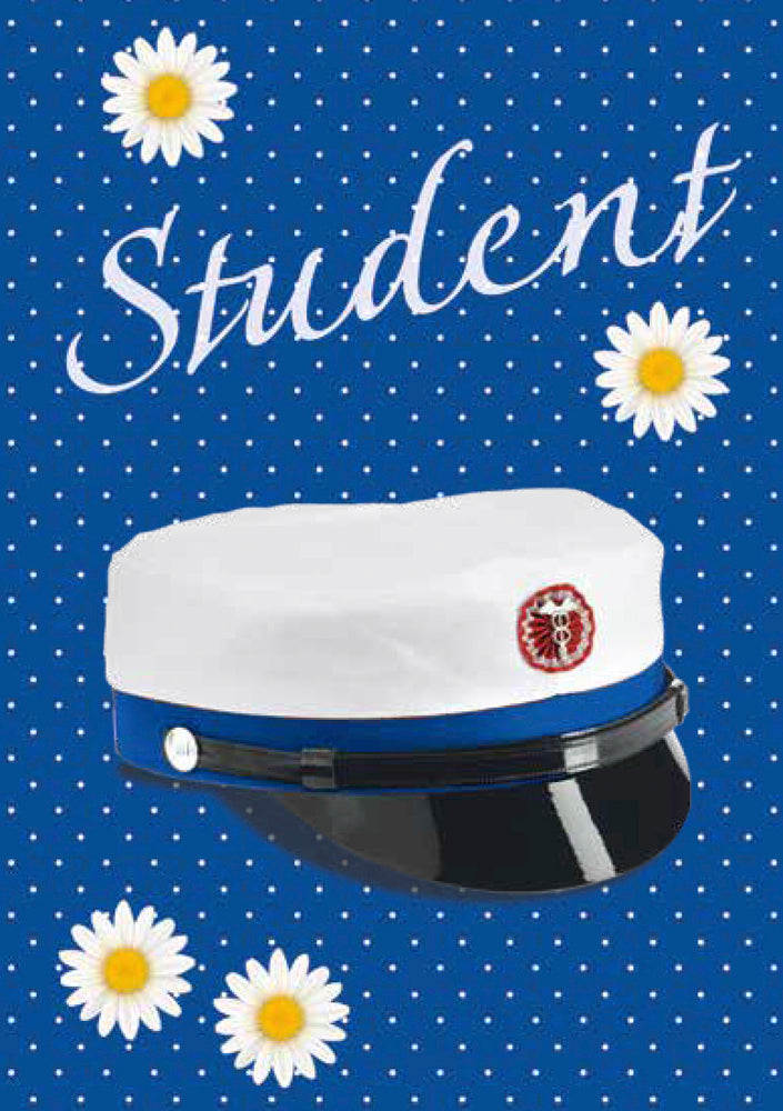 Kort 4/4 student - blå