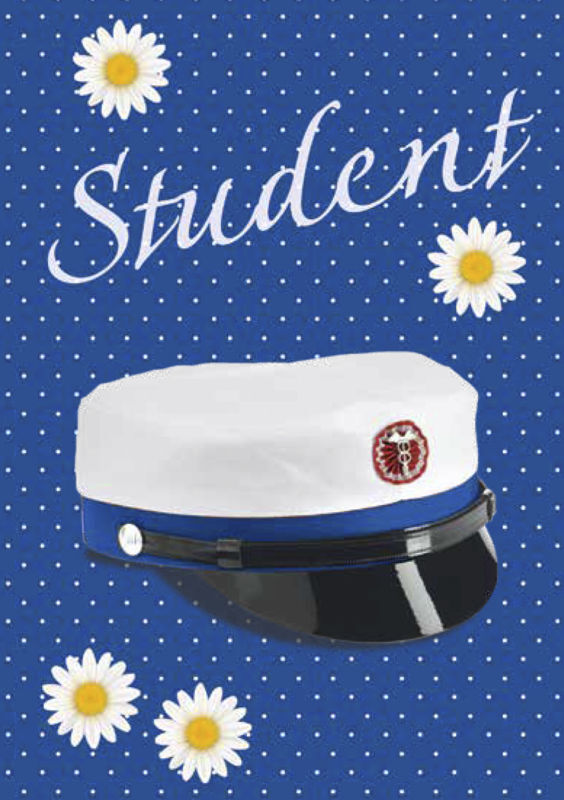 Kort 4/4 student - blå