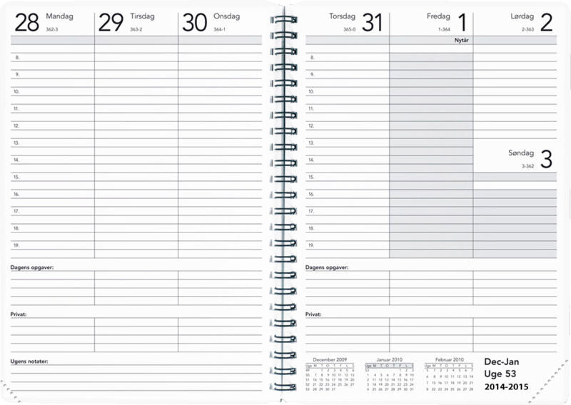 BASIC A5 UGEKALENDER ENFARVET  2017 MAYLAND