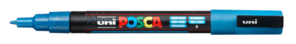 Paintmarker Uni Posca Pc-3Ml Glitter Lys Blå