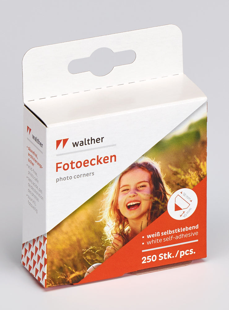 Fotohjørner hvide 250 stk. 10 x 18 mm