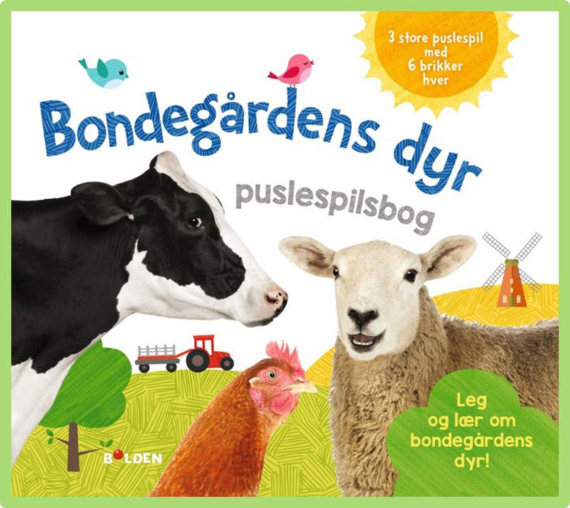 Bondegårdens dyr - puslespilsbog