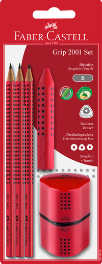 Blistersæt Faber-Castell grip rød b