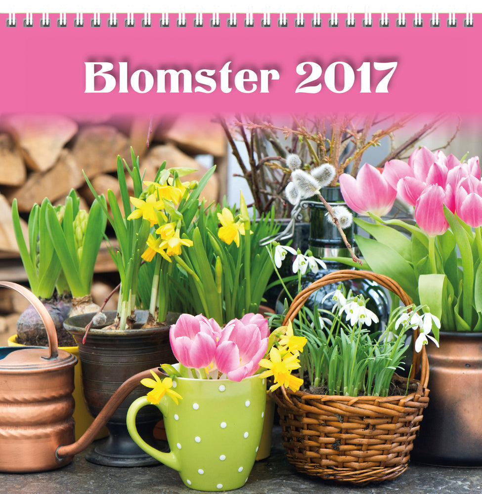 VÆGKALENDER 2017 BLOMSTER 16X16 CM