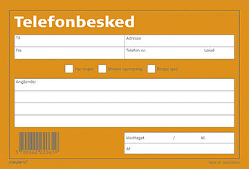 Telefonbesked, tværformat Mayland