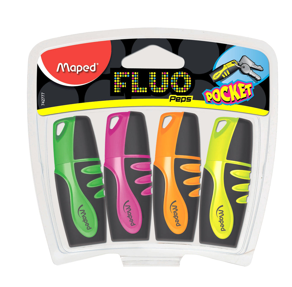 HIGHLIGHTER MAPED FLUO'PEPS POCKET X4