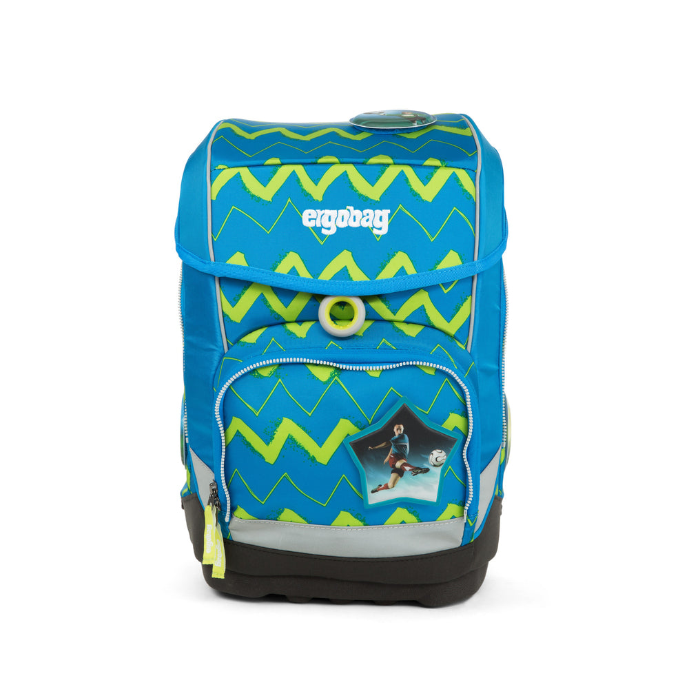 SKOLETASKE CUBO ERGOBAG BLÅ/GRØN ZIGZAG
