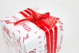 GAVEPAPIR HVID/RØD GOD JUL 3 M X 70 CM