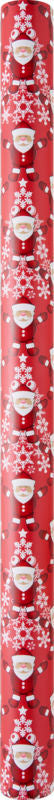 GAVEPAPIR RØD JULEMAND JULETRÆ 3 MX70 CM