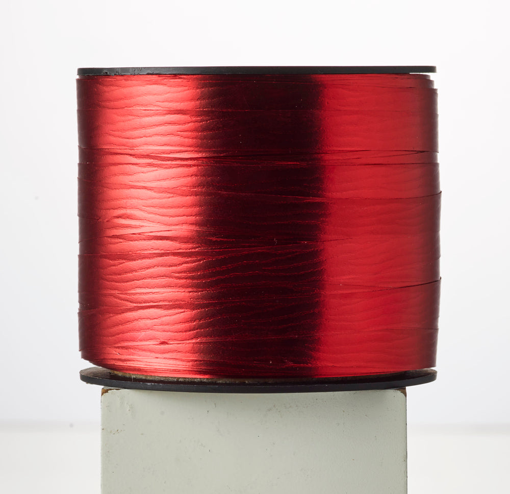 GAVEBÅND METALLIC RØD 10 MM X 91 METER