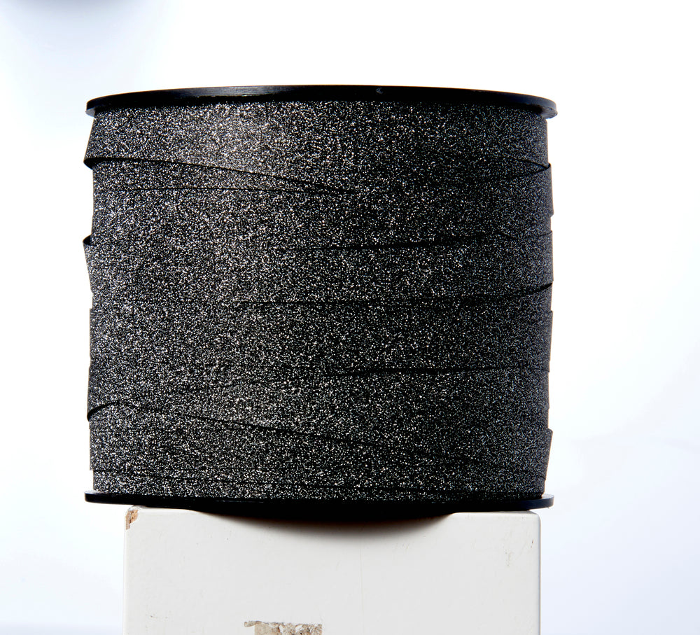 GAVEBÅND GLITTER SORT 10 MM X 50 M