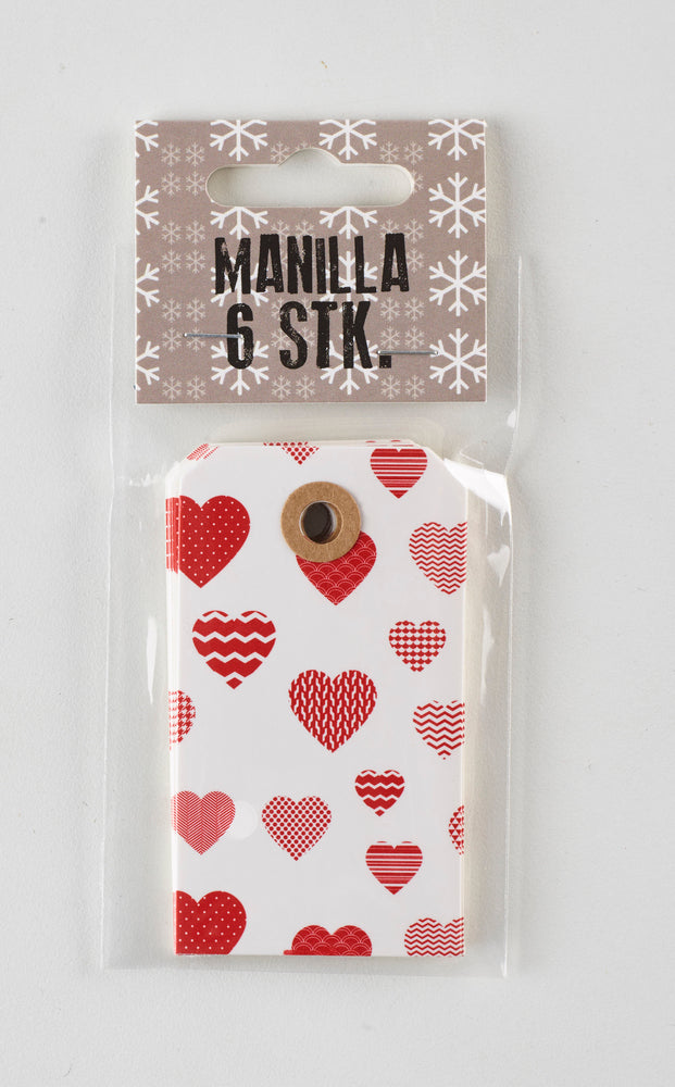 MANILLA HVID HJERTER 6 STK