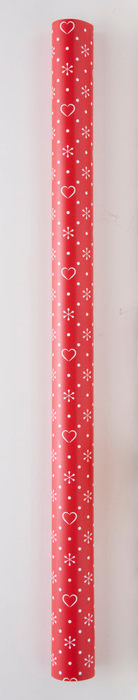 GAVEPAPIR RØD HJERTER/STJERNER 2 MX70CM