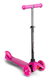 3-hjulet løbehjul med led lys pink