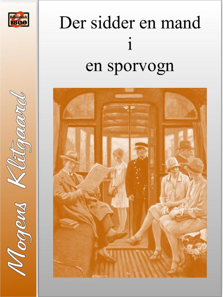 Der sidder en mand i en sporvogn
