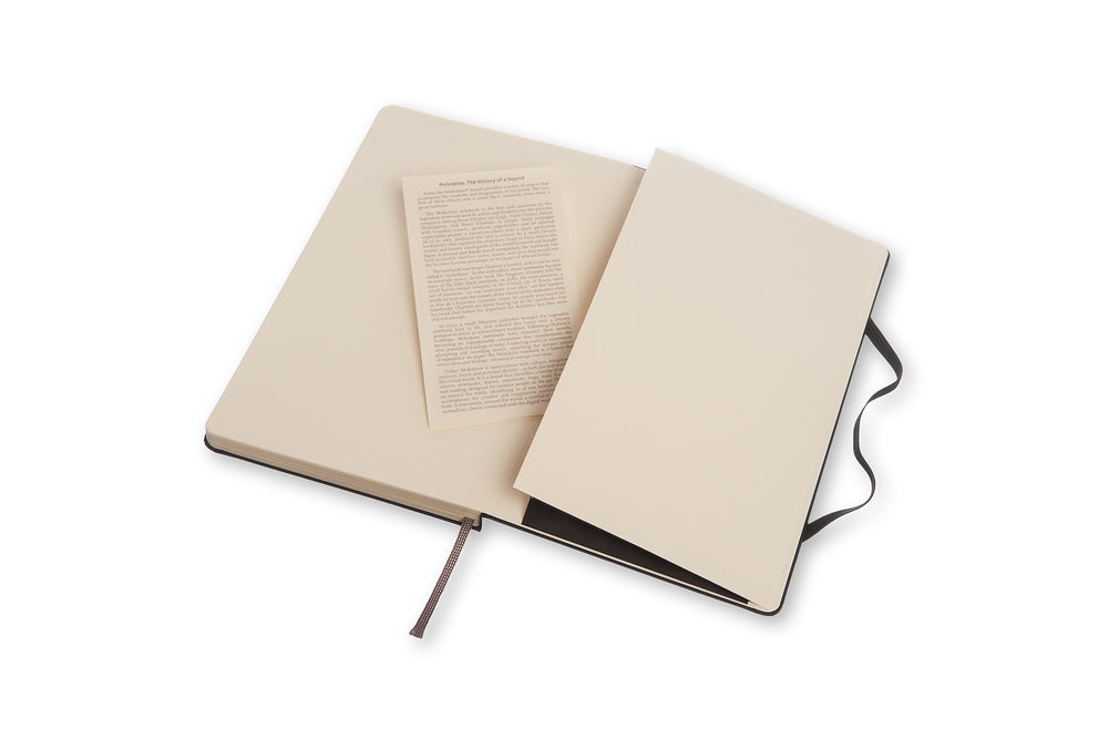 Notesbog Moleskine large sort m/240 prikket ark hard cover