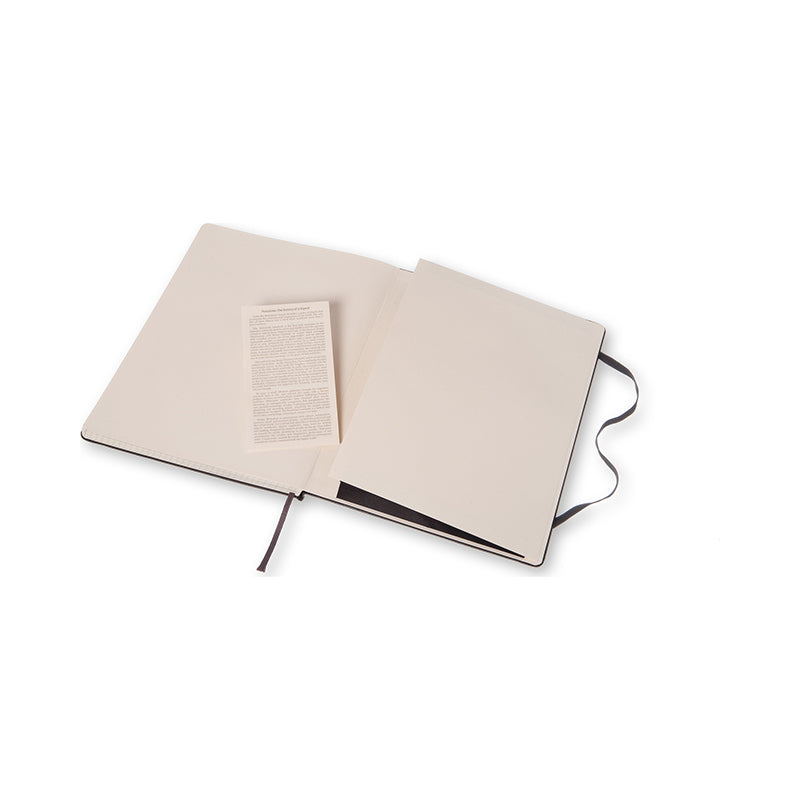 Notesbog Moleskine xl sort m/192 kvadrerede ark hard