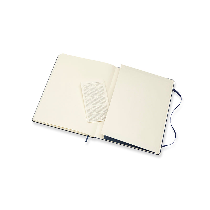 Notesbog Moleskine large blå m/240 linjerede ark hard cover