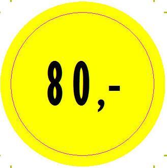 ETIKET 80,- GUL Ø40MM /250 STK