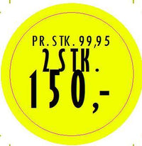 ETIKET 99,95 2FOR150 GUL Ø40MM 250 STK
