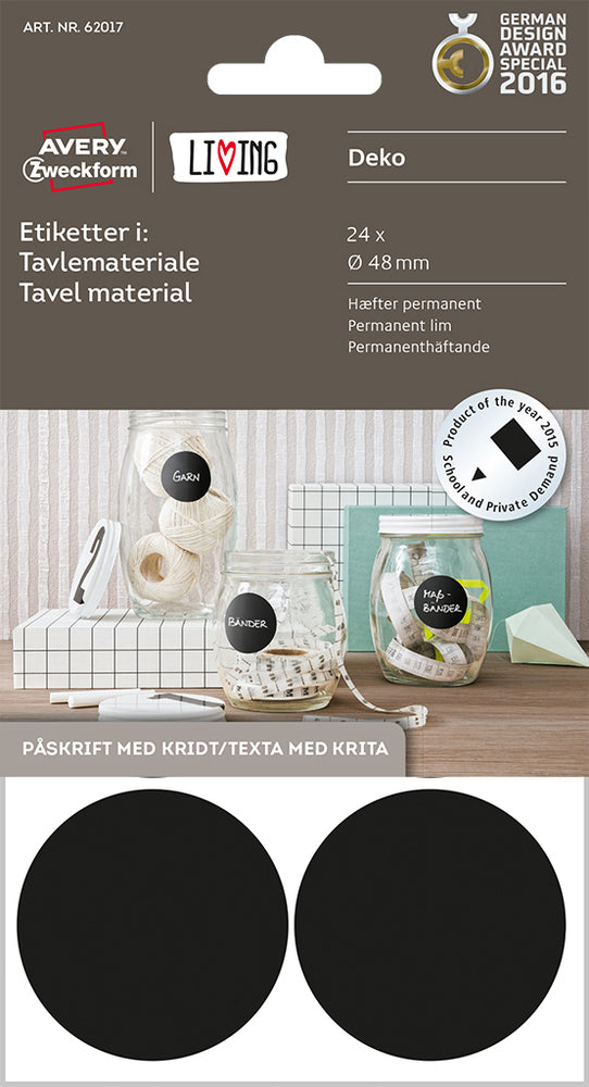 ETIKETTER I TAVLEMATERIALE AVERY