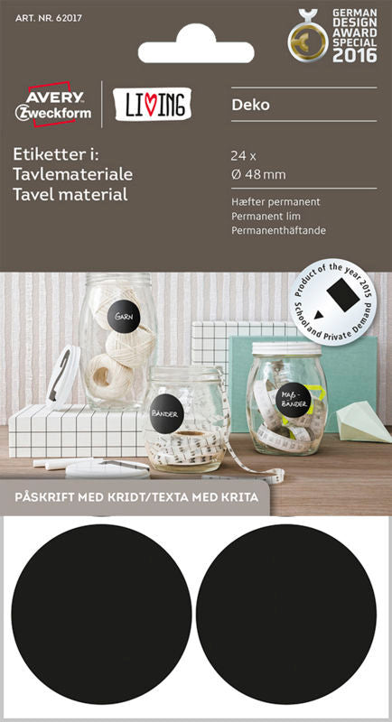 ETIKETTER I TAVLEMATERIALE AVERY