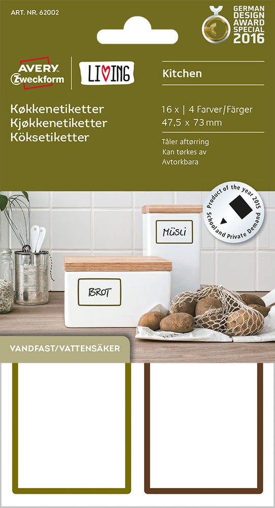 ETIKETTER TIL KØKKENBRUG AVERY
