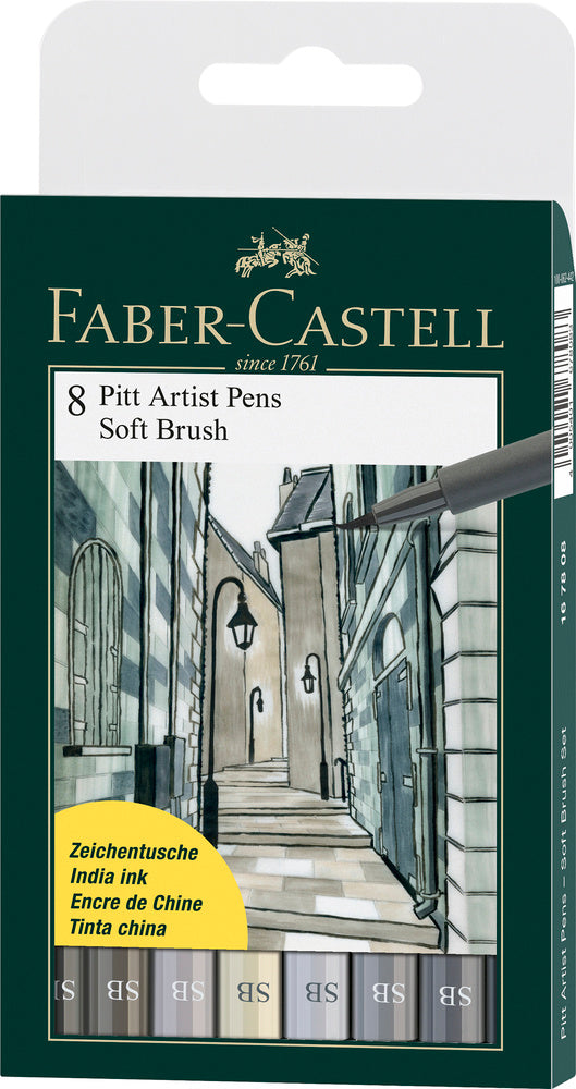 Pitt artist Faber-Castell 8 ass grå toner