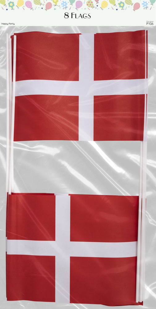 Flag dk i papir A5 8 stk.
