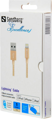 KABEL SYNC/CHARGE GULD 1M SANDBERG