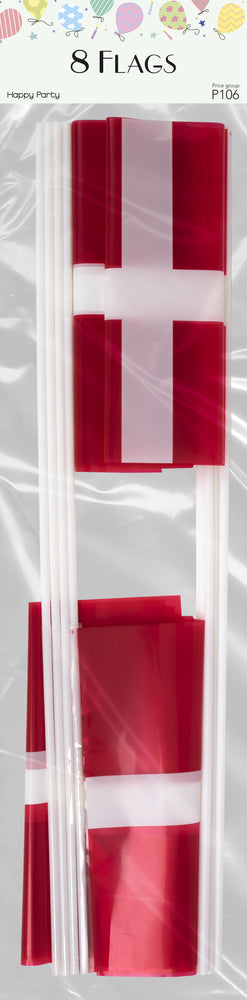 Flag dk i plast A4 8 stk.