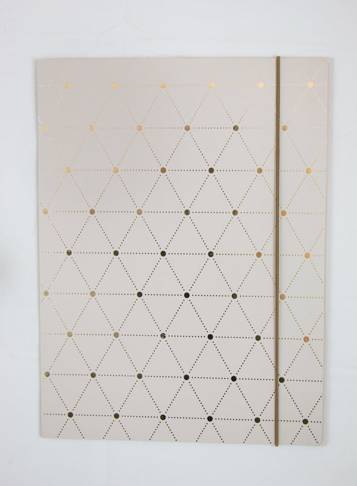 ELASTIKMAPPE CREME FOIL TREKANT DOT