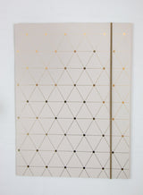 ELASTIKMAPPE CREME FOIL TREKANT DOT