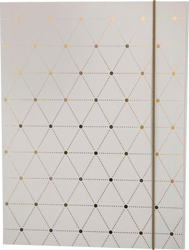 ELASTIKMAPPE CREME FOIL TREKANT DOT
