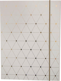 ELASTIKMAPPE CREME FOIL TREKANT DOT