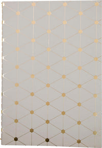 KLADDEHÆFTE A5 LINJERET CREME FOIL MAZE DIAGONAL