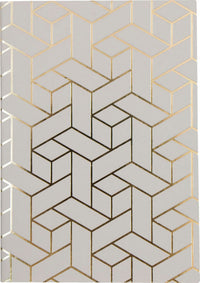 KLADDEHÆFTE A6 LINJERET CREME FOIL TREKANT DIAGONAL