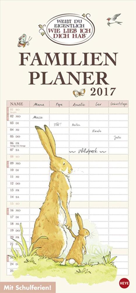 Weisst du eigentlich Familien Planer 2017