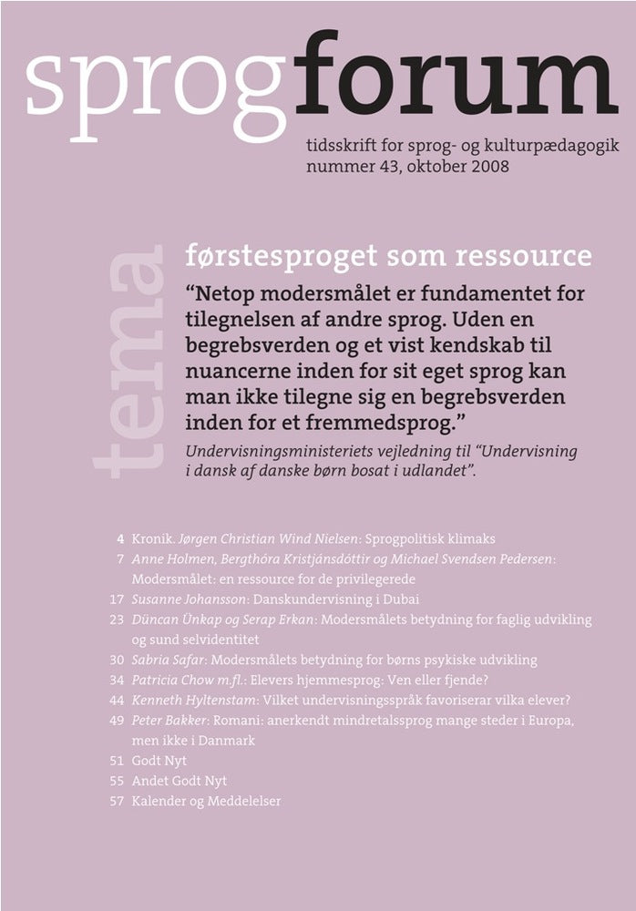 Førstesproget som ressource