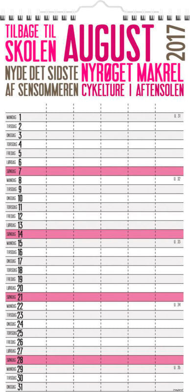 SKOLEÅRSKALENDER 17/18 TRENDART MAY