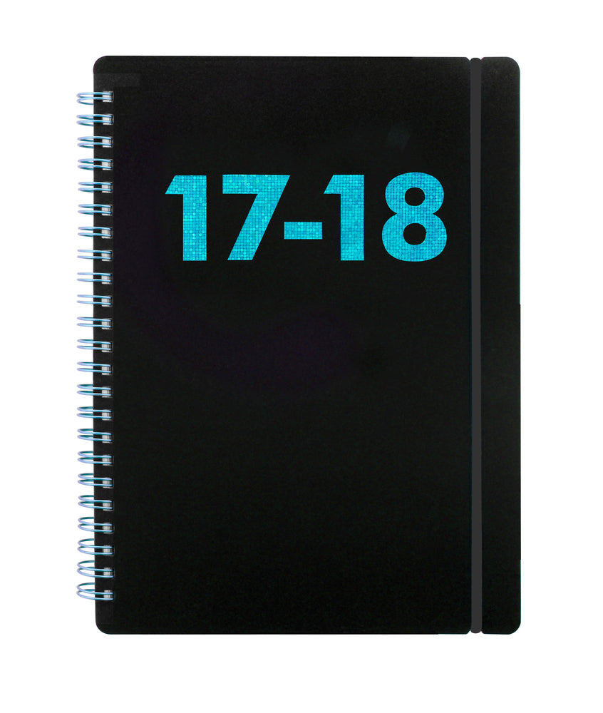 KALENDER 17/18 LETTS BLACK A5 UGE ASS.