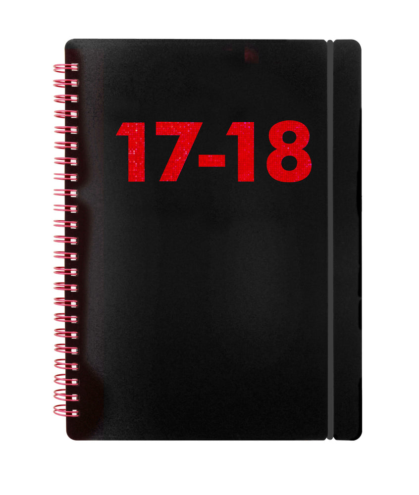 KALENDER 17/18 LETTS BLACK A5 UGE ASS.