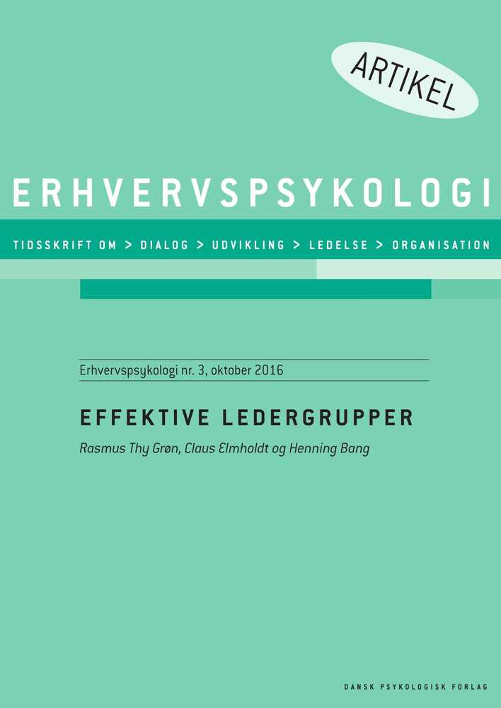 Effektive Ledergrupper - hvorfor, hvad og hvordan?