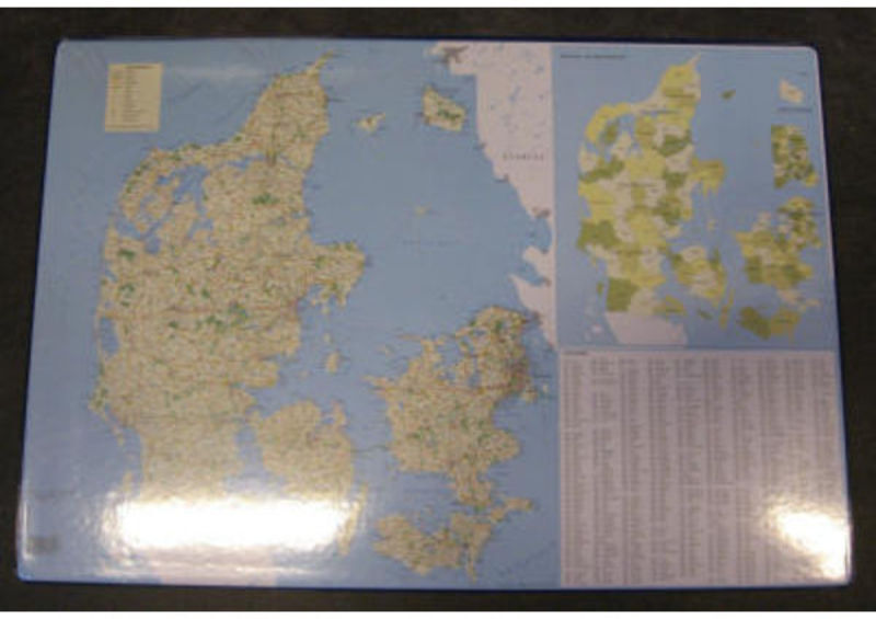 Skriveunderlag med danmarkskort 44 x 63 cm