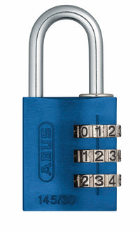 Kodelås abus 145/30 blå 30 mm.