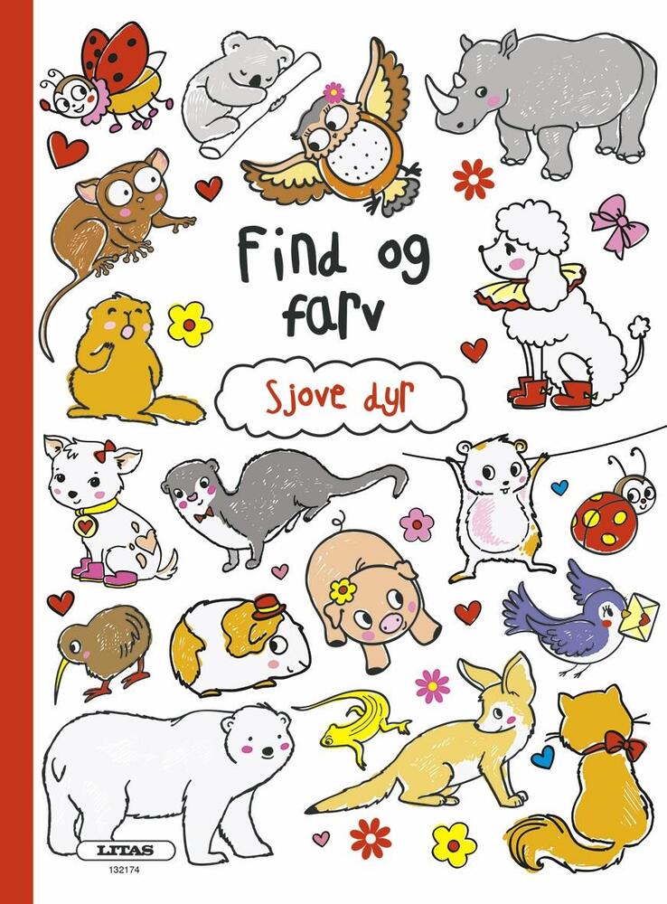 Find og farv: sjove dyr